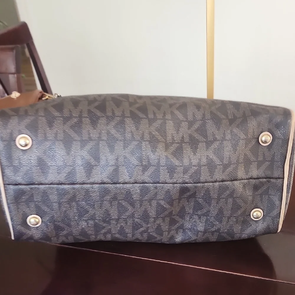 Michael Kors Monogram Brown and Tan Satchel